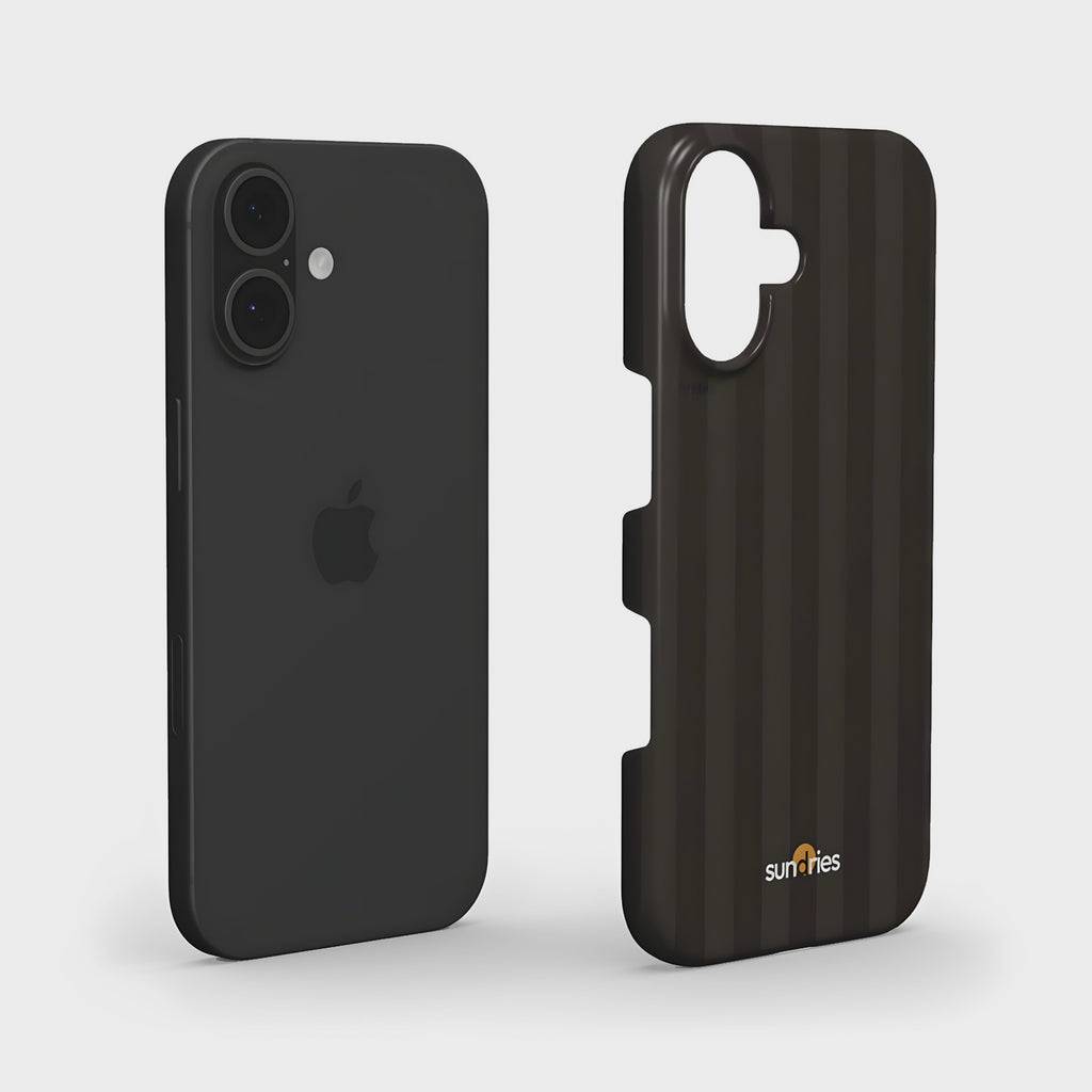 Black phone case with Apple logo on a white background