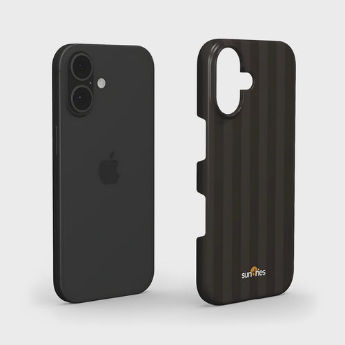 Black phone case with Apple logo on a white background